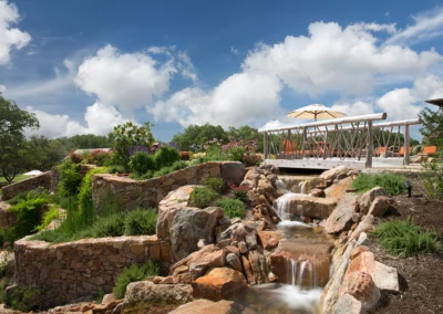 waterfall and bridge feature by keith zars pools