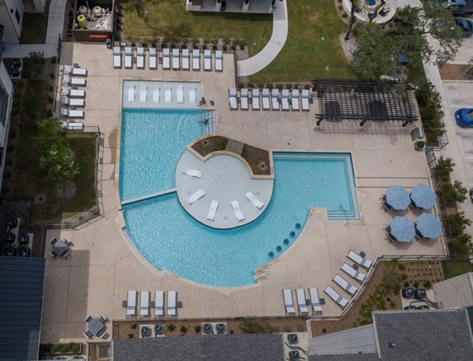 custom commercial pool builder san antonio 1 aerial view of the pool at Catalina Dominion