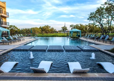 custom stepping stone path in resort pool