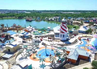 aerial view of the muti-zone water park