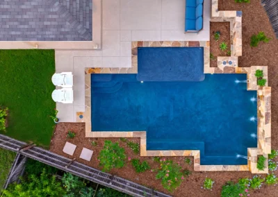 aerial view of a completed pool project