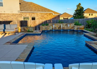 chevron shape pool at dusk