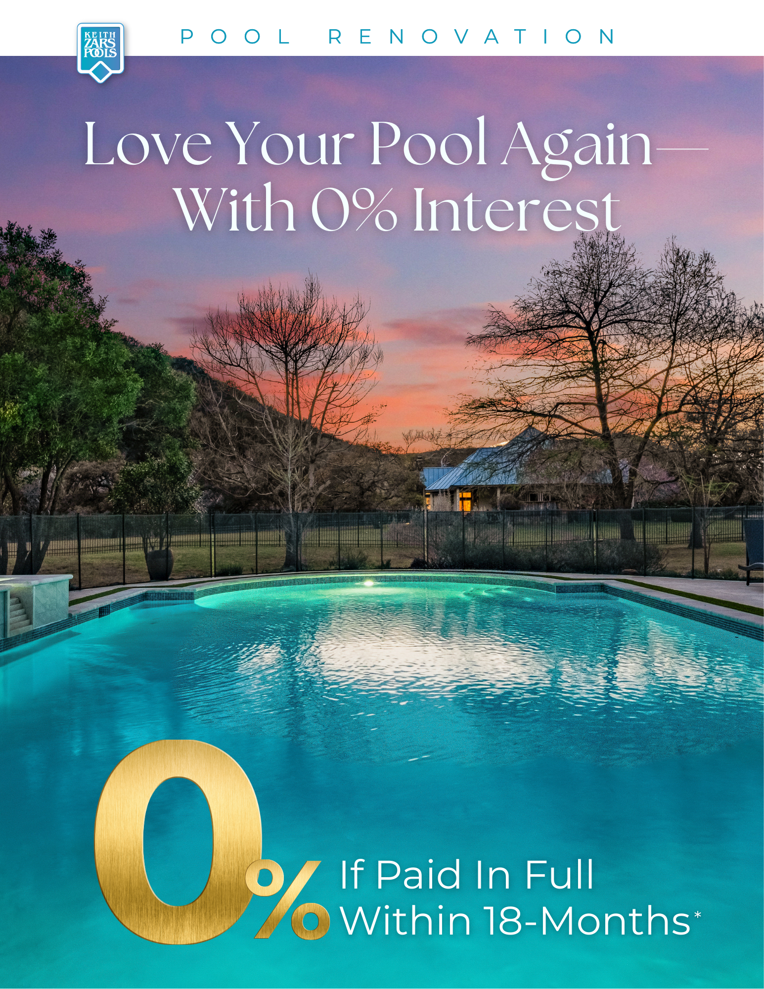 Pool Renovation with zero interest 